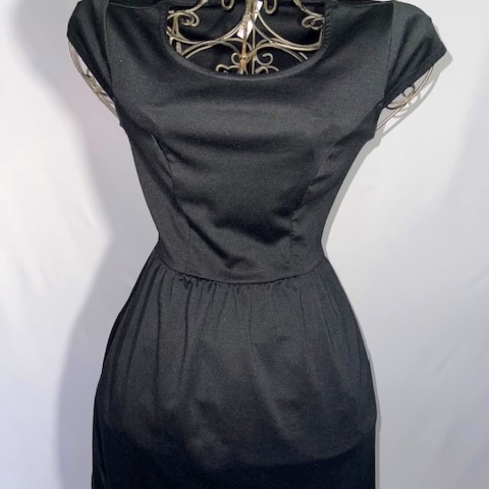 Black Short Sleeved Xhiliration Mini Dress